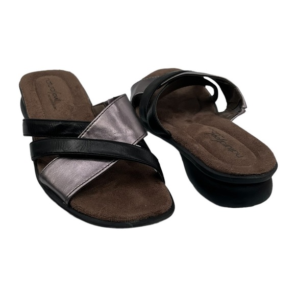 Naturalizer Natural Soul Black Pewter Jimena Strappy Sandals Size 6 Women's - Picture 1 of 8